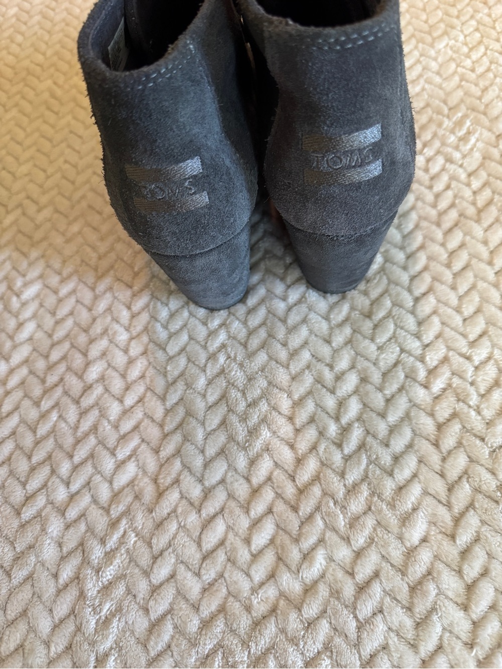 TOMS Desert‎ Wedge Grey Suede Lace Up Ankle Booties Womens 8 - Picture 4 of 10